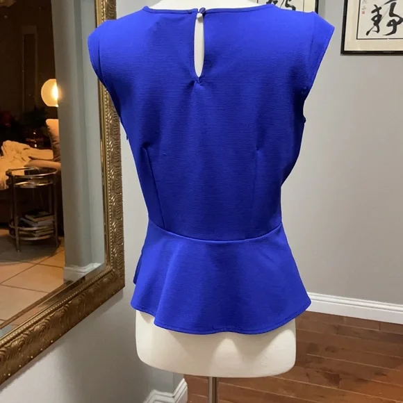Ann Taylor Blue Blouse with Elegant Design - Picture 4 of 10